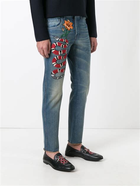 gucci men's slim denim|gucci distressed jeans.